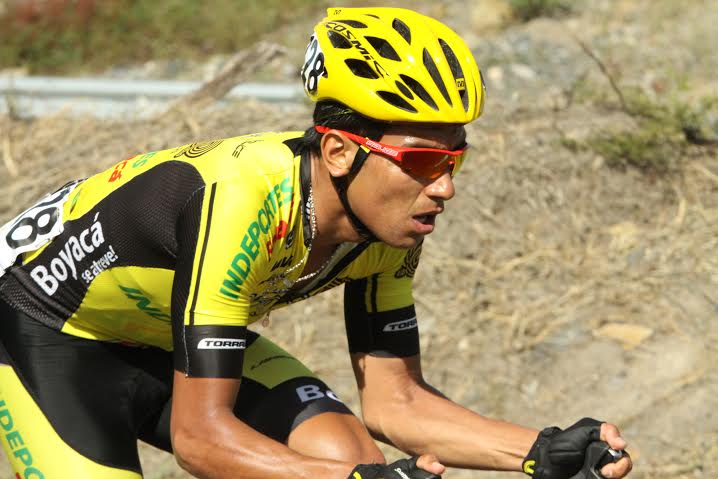 Edwin Sánchez (Ebsa) fue el ganador de la cuarta jornada de la Vuelta. Estuvo en una larga fuga bajo sol inclemente. Foto cortesía Ebsa.