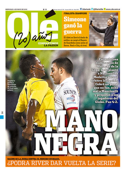 Sin palabras.. Portada de ole.com.ar. 