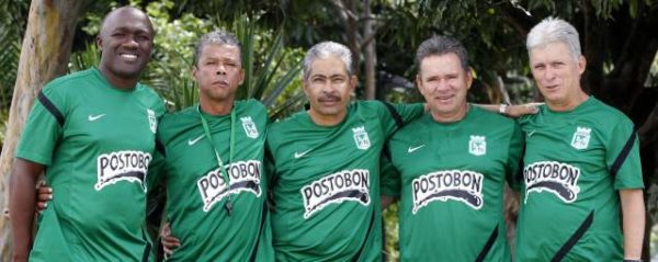 Jaime Arango con otros técnicos de divisiones menores de Nacional: