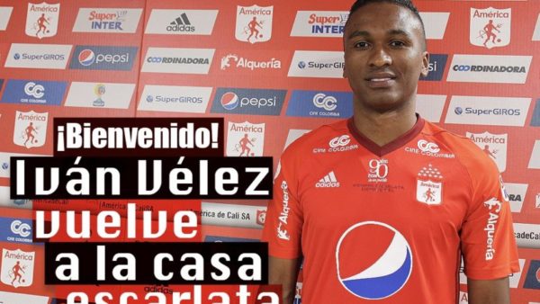 El lateral Iván Vélez, libre del Junior, firmó contrato con América. Regresó a su casa roja después de 8 años. Foto tomada de la página web del América.