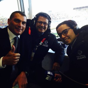 Arley Londoño narrador Directv Sports con Faryd Mondragón y Camilo Vargas en la Copa América. 