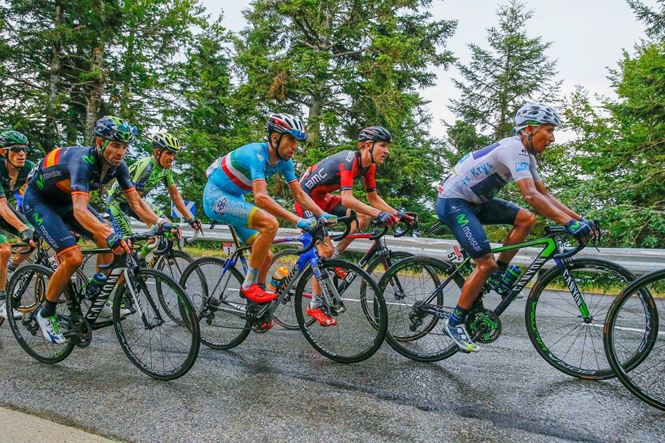 Nairo Quintana tuvo un estupendo desempeño en la etapa 12 del Tour. Por fin pudo mostrar su chispa en la escalada. Atacó varias veces al líder Chris Froome, quien resistió. Foto cortesía Movistar Team.