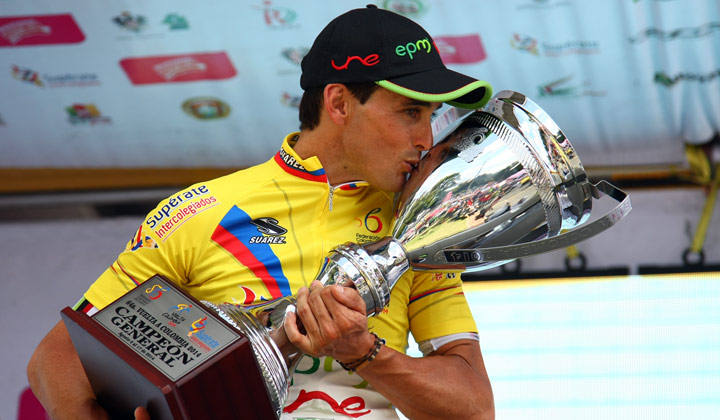 El corredor español Oscar Sevilla (EPM-Une) es el favorito para retener el titulo en la Vuelta a Colombia. Viene de disputar los Nacionales de ruta de su país en los que fue décimo. Foto cortesía.