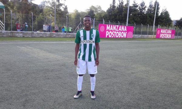 Andrés Felipe Córdoba, doblete hoy frente a Alianza Petrolera, atacante nacido en Medellín. Foto Carlos Julio Serna / Cápsulas.