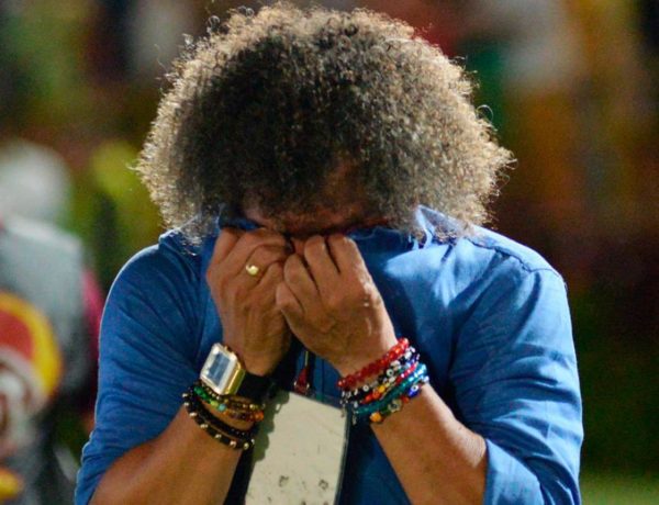 Gamero llora por la clasificación a una final (la tercera). Trabaja en dos frentes al mismo tiempo: Tolima y Junior. Y no lo puede desmentir. Foto tomada de El Heraldo.
